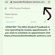 MSU FOODBANK distribution by appointiment flyer