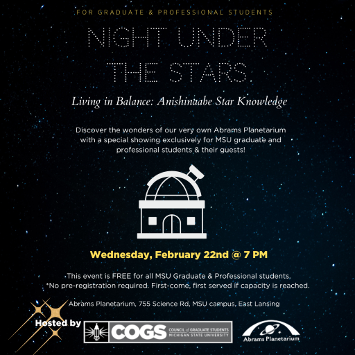 COGS Night at the Planetarium flyer
