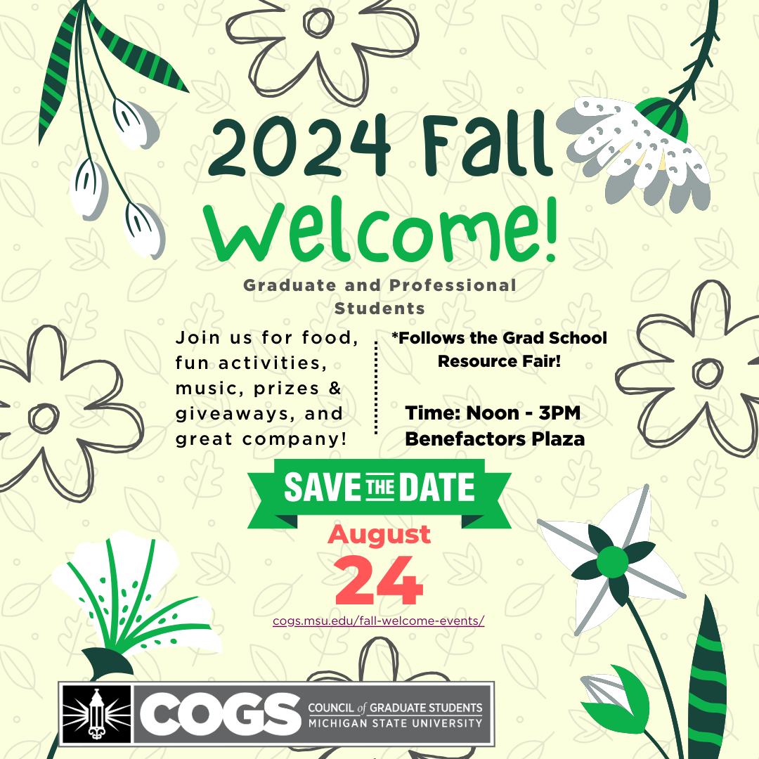2024 Fall Welcome Save the date flyer