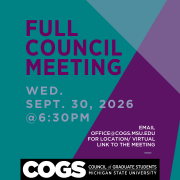 COGS Full Council Meeting Announcement fr 9/30/26